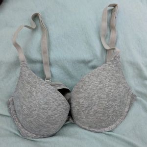 Grey Bombshell push-up bra